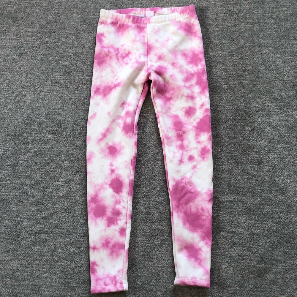 Gap Kids Pink/White Tie Dye Soft Skinny Sweatpants